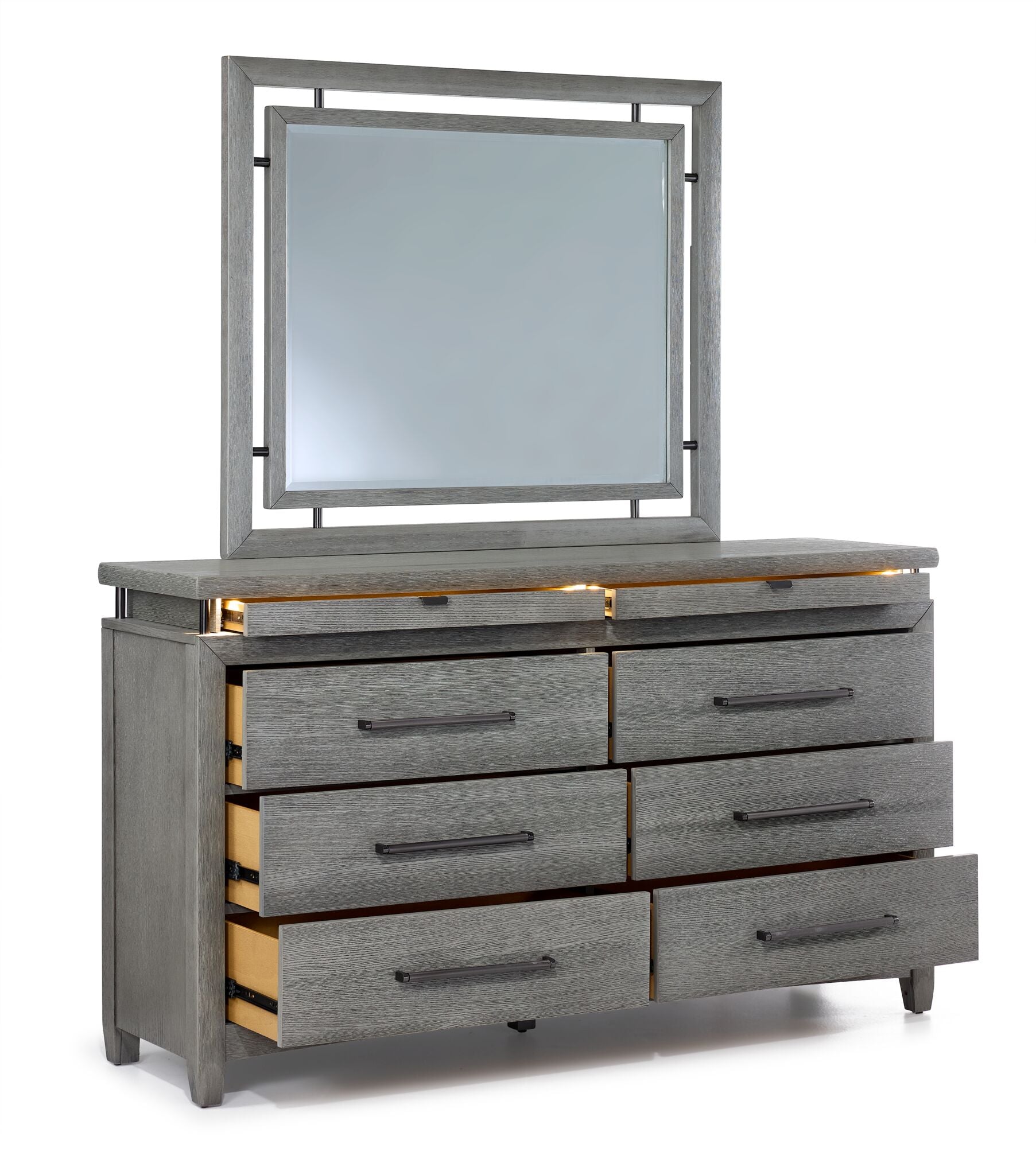 Chelsea 6-Drawer Dresser - Grey