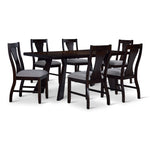 Chestnut Ridge 7- Piece Dining Set - Dark Brown, Beige