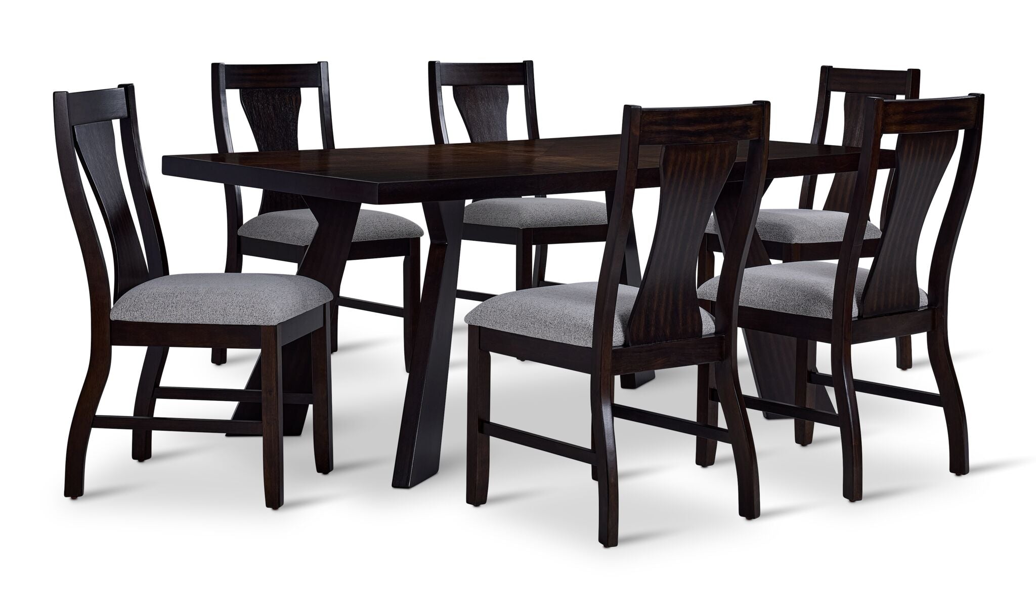 Chestnut Ridge 7- Piece Dining Set - Dark Brown, Beige