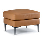 Chito Leather Ottoman - Saddle