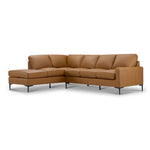 Chito Leather 2-Piece Sectional with Left Facing Chaise - Saddle