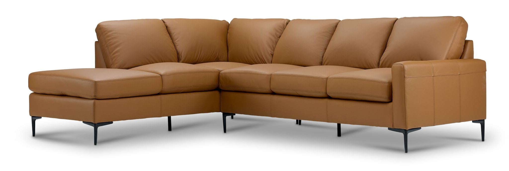 Chito Leather 2-Piece Sectional with Left Facing Chaise - Saddle