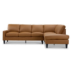 Chito Leather 2-Piece Sectional with Right Facing Chaise - Saddle