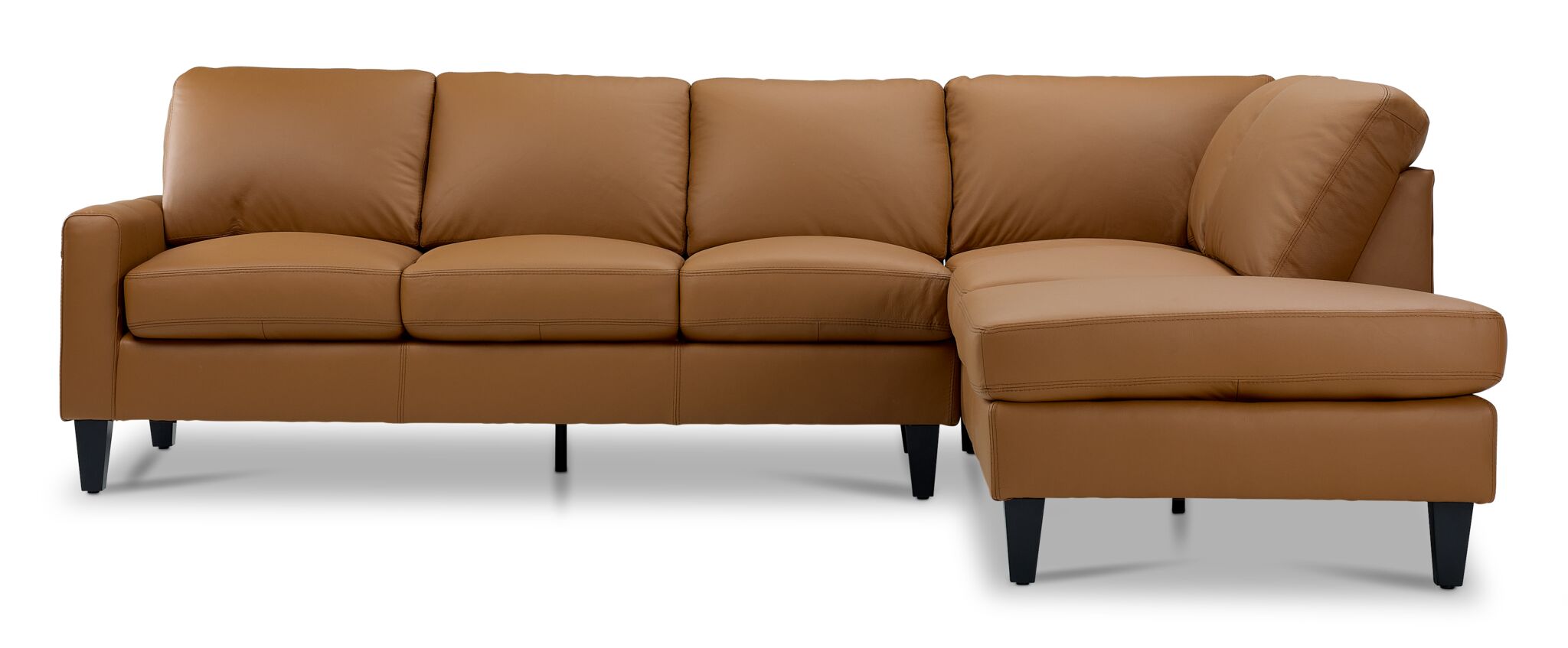 Chito Leather 2-Piece Sectional with Right Facing Chaise - Saddle