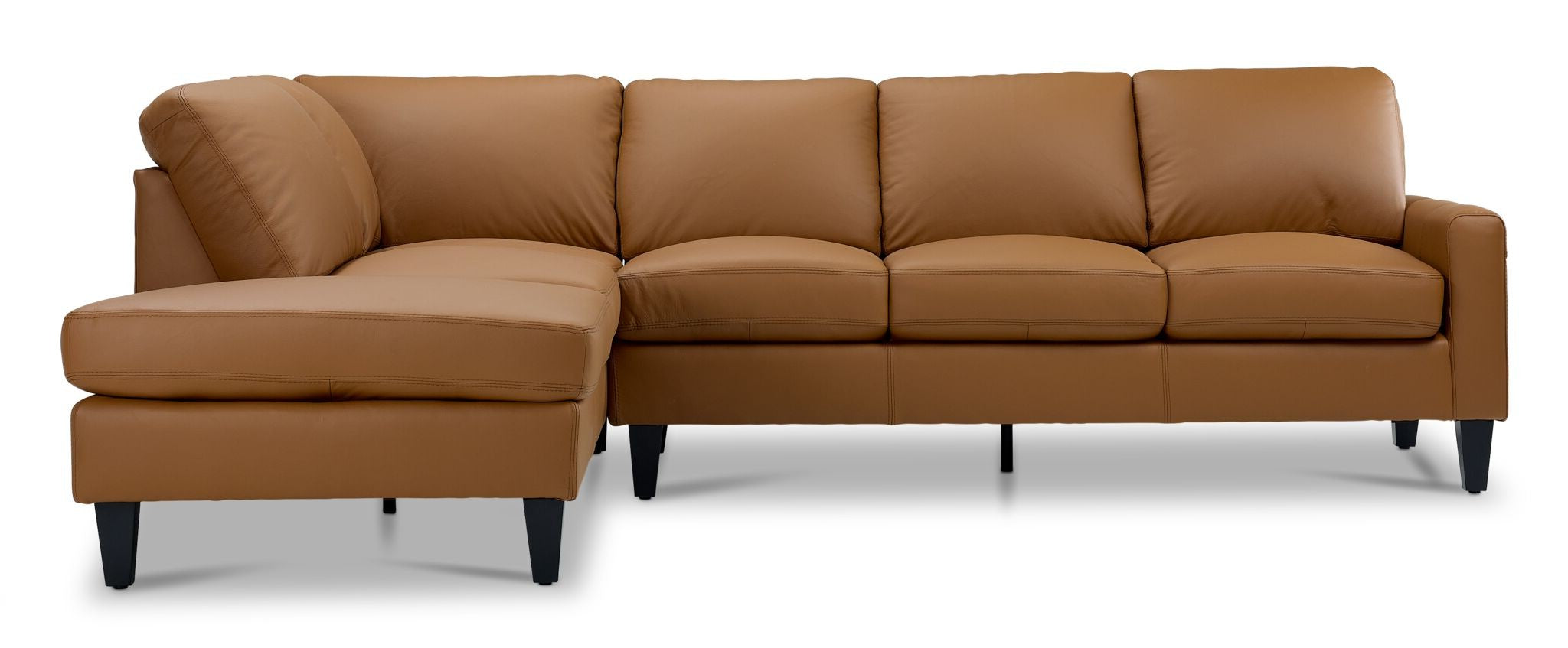 Chito Leather 2-Piece Sectional with Left Facing Chaise - Saddle