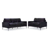 Chito Leather Sofa and Loveseat Set - Raven