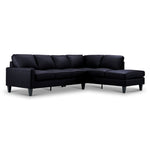 Chito Leather 2-Piece Sectional with Right Facing Chaise - Raven