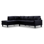 Chito Leather 2-Piece Sectional with Left Facing Chaise - Raven