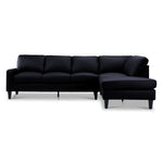 Chito Leather 2-Piece Sectional with Right Facing Chaise - Raven