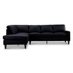 Chito Leather 2-Piece Sectional with Left Facing Chaise - Raven