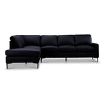 Chito Leather 2-Piece Sectional with Left Facing Chaise - Raven
