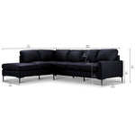 Chito Leather 2-Piece Sectional with Left Facing Chaise - Raven