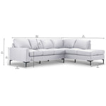 Chito Leather 2-Piece Sectional with Right Facing Chaise - Silver Grey