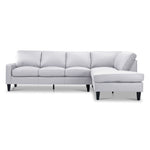 Chito Leather 2-Piece Sectional with Right Facing Chaise - Silver Grey