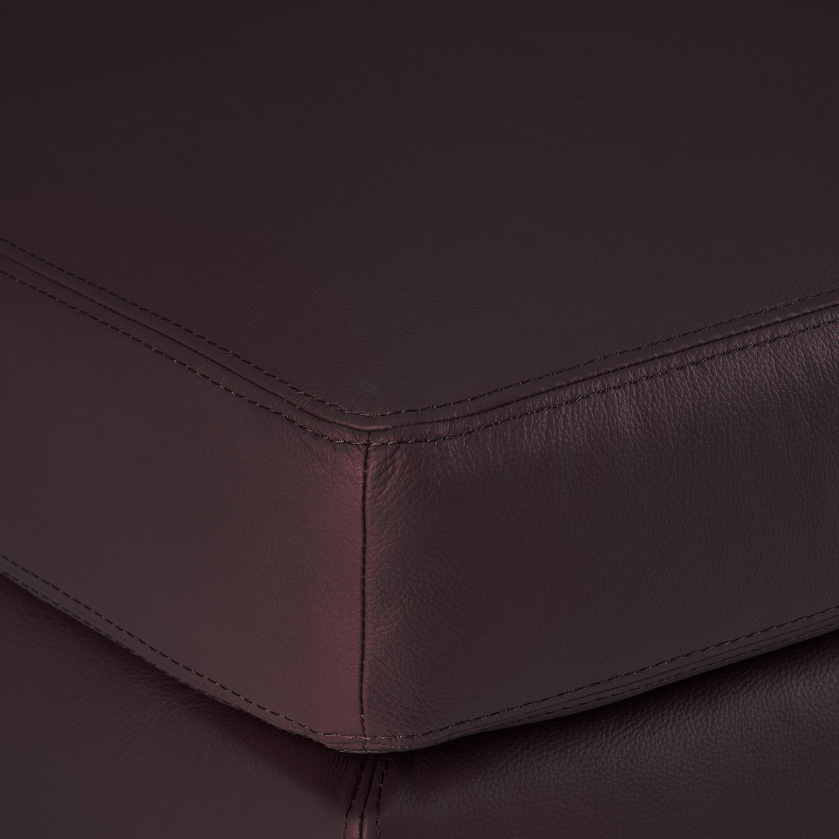 Chito Leather Ottoman - Mocha