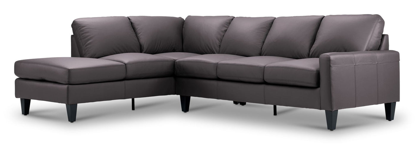 Chito Leather 2-Piece Sectional with Left Facing Chaise - Mocha