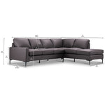 Chito Leather 2-Piece Sectional with Right Facing Chaise - Mocha