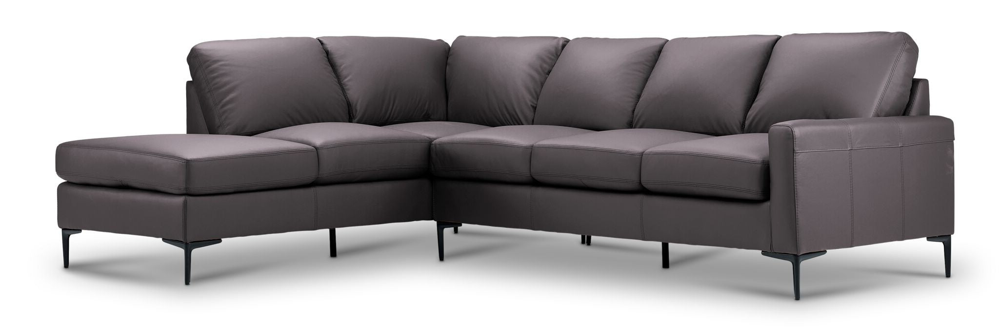 Chito Leather 2-Piece Sectional with Left Facing Chaise - Mocha