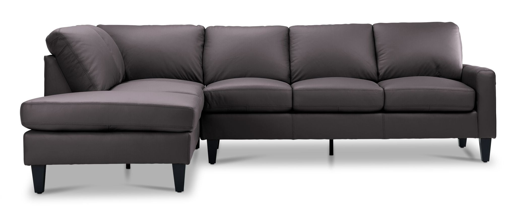 Chito Leather 2-Piece Sectional with Left Facing Chaise - Mocha