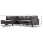 Chito Leather 2-Piece Sectional with Left Facing Chaise - Mocha