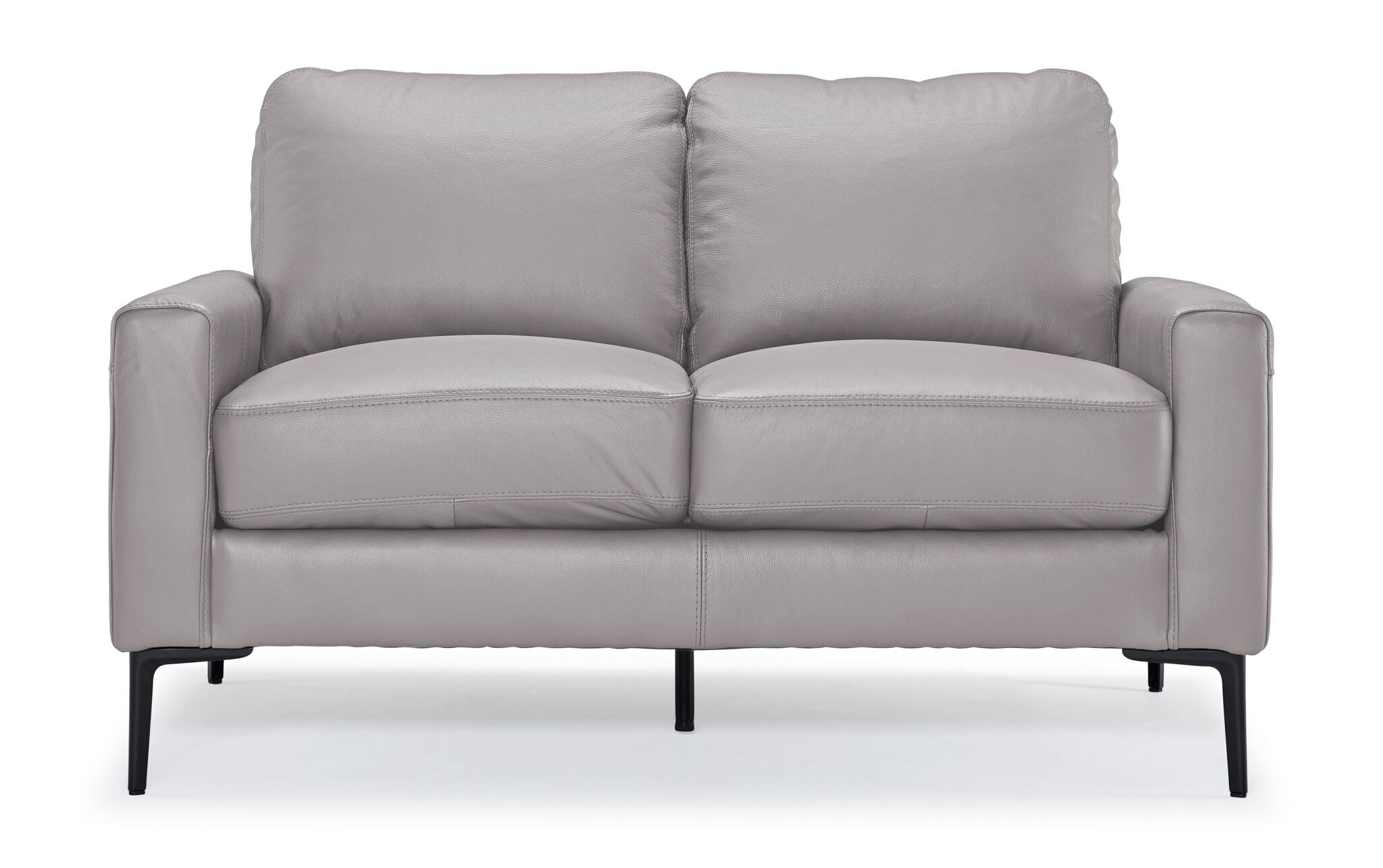 Chito Leather Loveseat - Cloud Grey