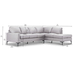 Chito Leather 2-Piece Sectional with Right Facing Chaise - Cloud Grey