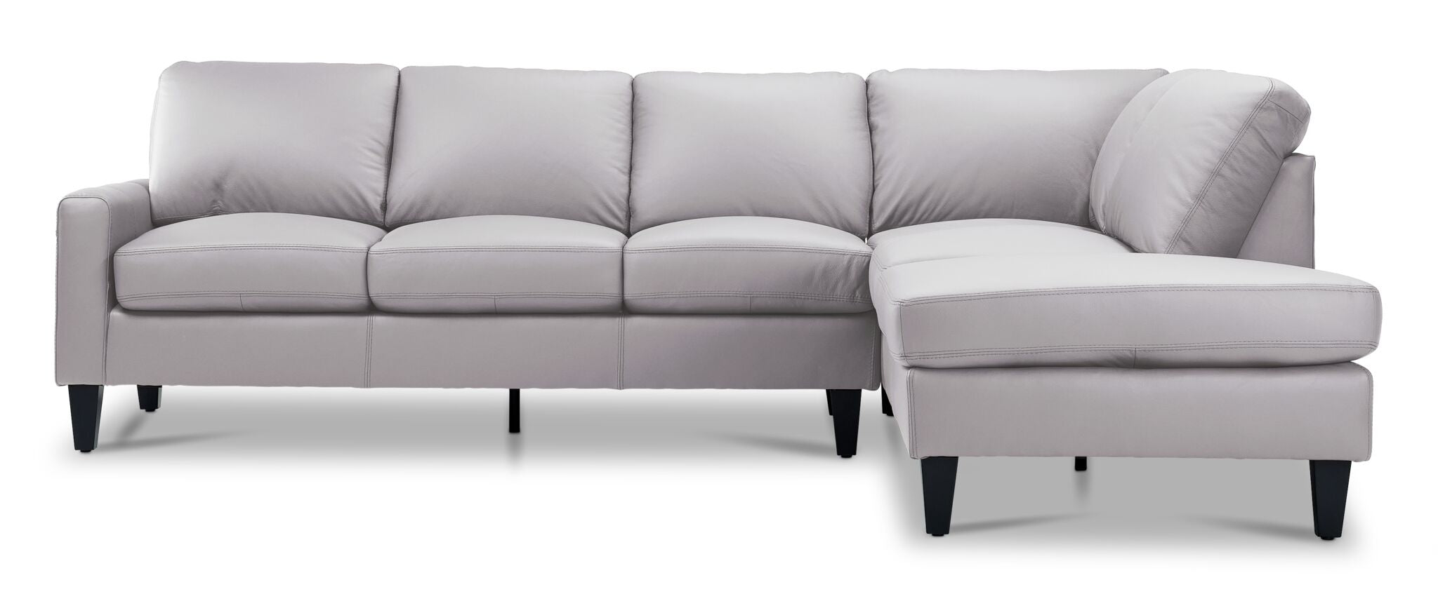 Chito Leather 2-Piece Sectional with Right Facing Chaise - Cloud Grey