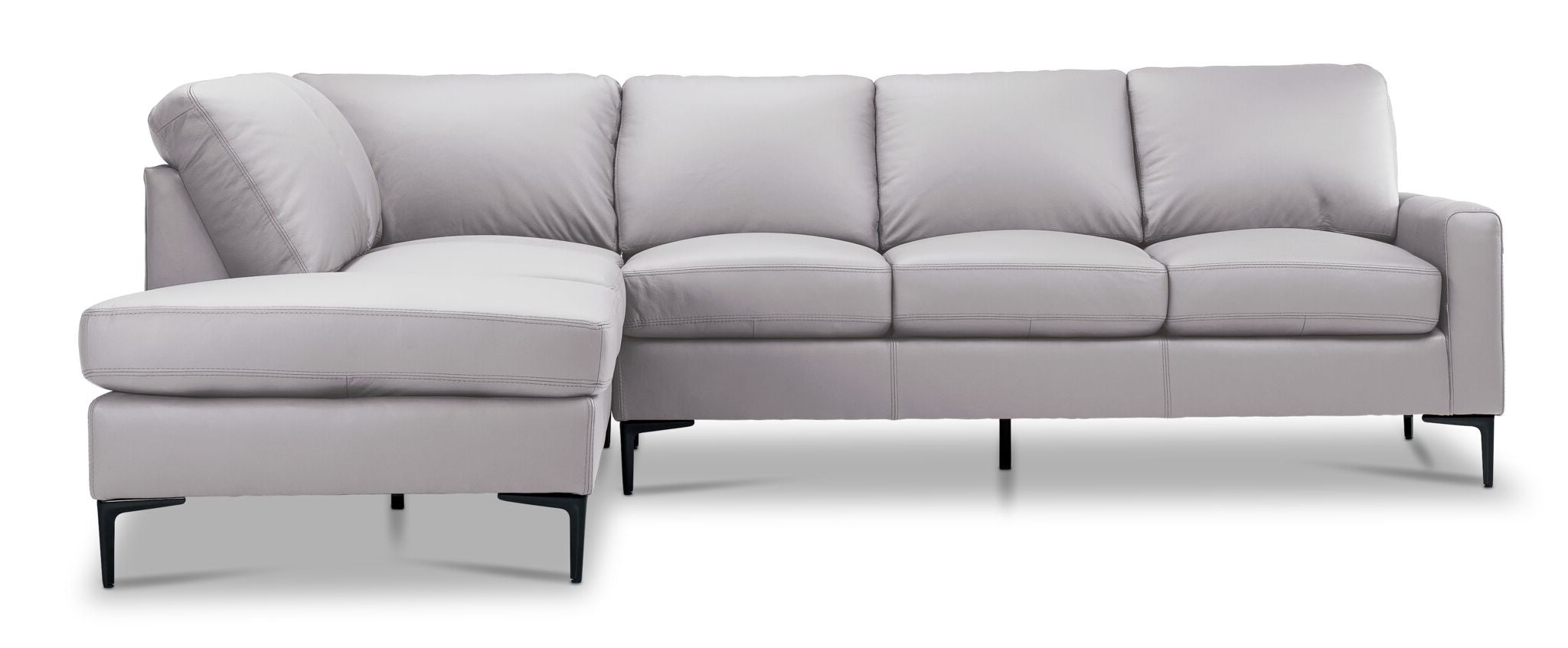 Chito Leather 2-Piece Sectional with Left Facing Chaise - Cloud Grey