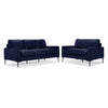 Chito Leather Sofa and Loveseat Set - Navy