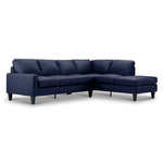 Chito Leather 2-Piece Sectional with Right Facing Chaise - Navy