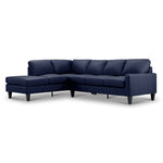 Chito Leather 2-Piece Sectional with Left Facing Chaise - Navy