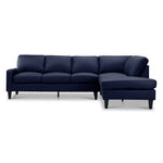 Chito Leather 2-Piece Sectional with Right Facing Chaise - Navy