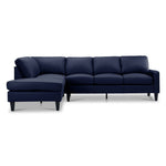 Chito Leather 2-Piece Sectional with Left Facing Chaise - Navy