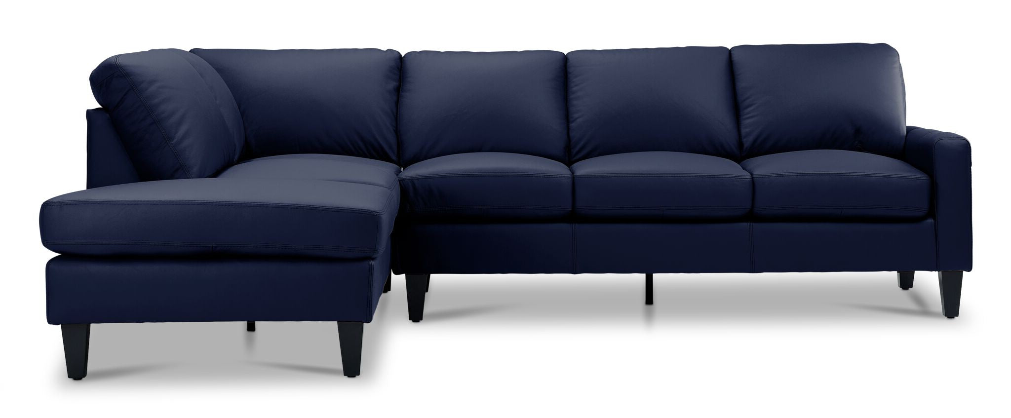 Chito Leather 2-Piece Sectional with Left Facing Chaise - Navy