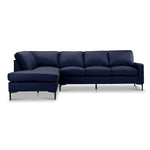 Chito Leather 2-Piece Sectional with Left Facing Chaise - Navy