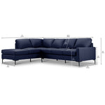 Chito Leather 2-Piece Sectional with Left Facing Chaise - Navy
