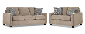 City Sofa and Loveseat Set - Ivory
