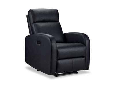 Cole Leather Power Recliner - Black