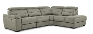 Colorado 4-Piece Power Reclining Sectional with Right-Facing Chaise - Silver