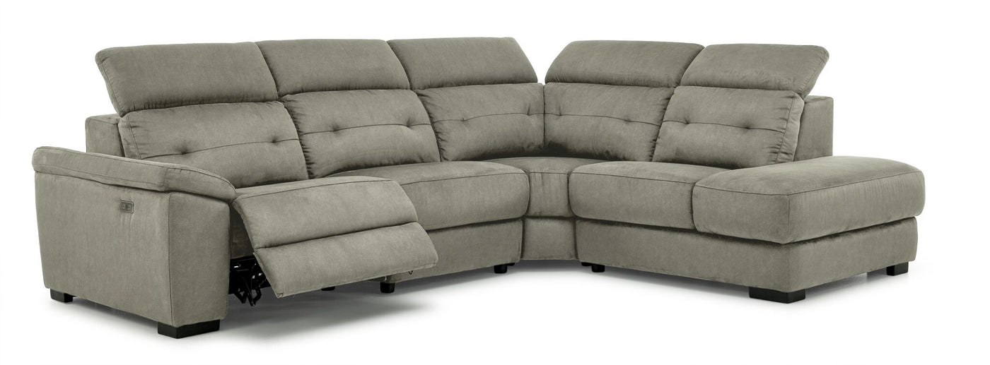 Colorado 4-Piece Power Reclining Sectional with Right-Facing Chaise - Silver