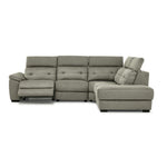 Colorado 4-Piece Power Reclining Sectional with Right-Facing Chaise - Silver
