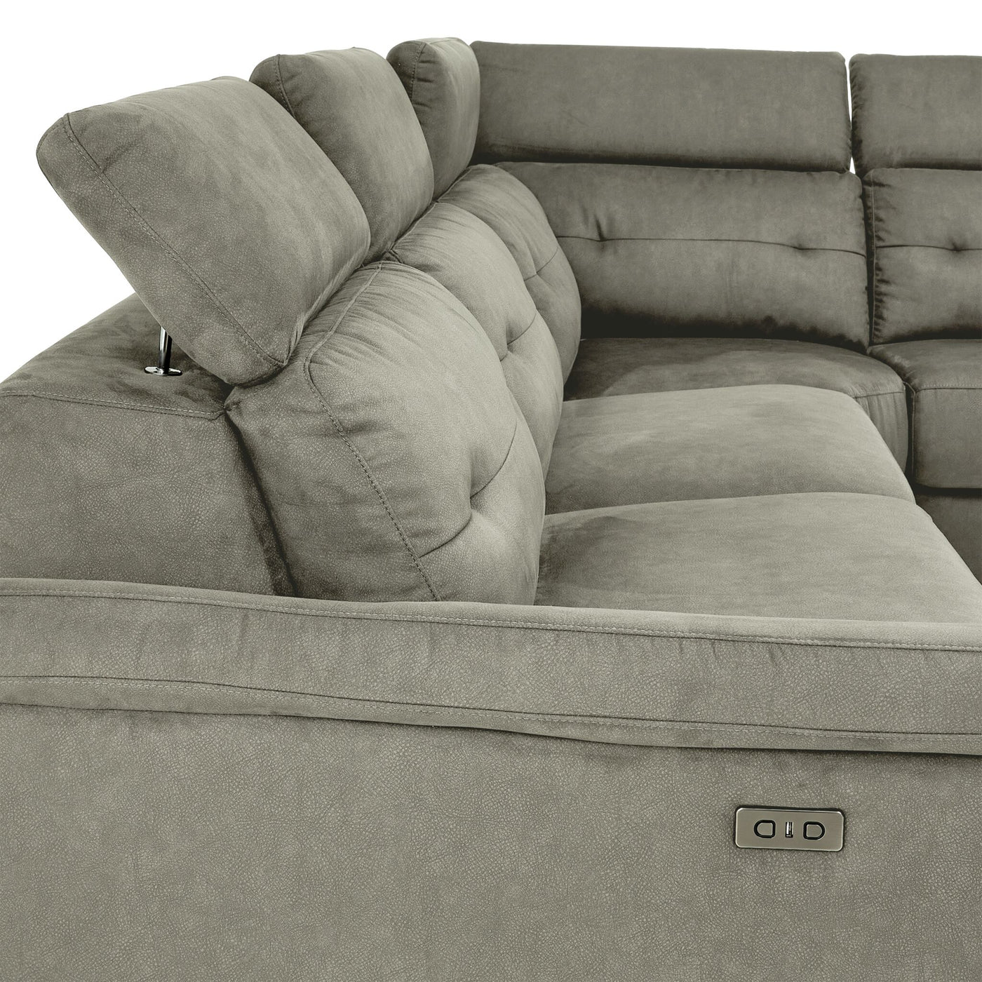 Colorado 4-Piece Power Reclining Sectional with Right-Facing Chaise - Silver