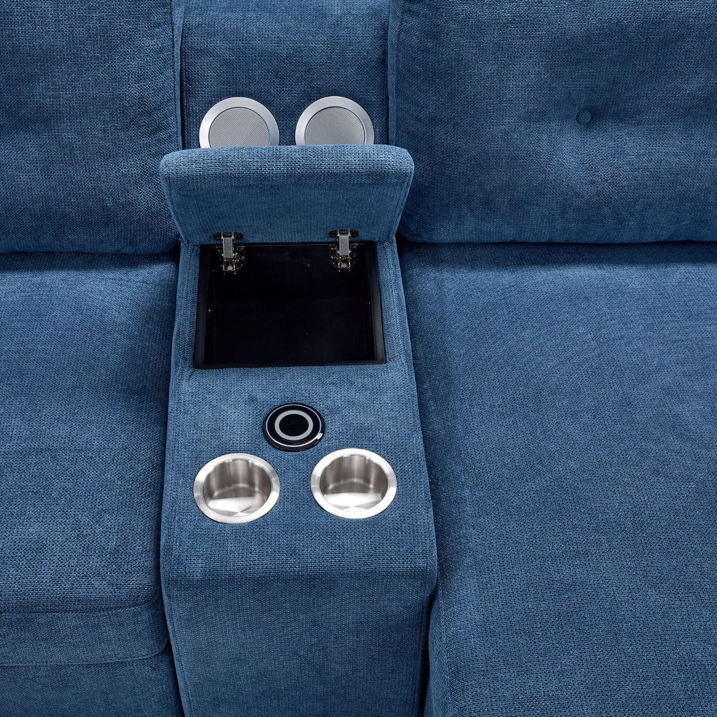 Feeling Connected - Connex 5-Piece Modular Sectional with Consoles - Blue