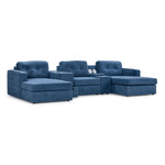 Feeling Connected - Connex 5-Piece Modular Sectional with Consoles - Blue