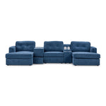 Feeling Connected - Connex 5-Piece Modular Sectional with Consoles - Blue