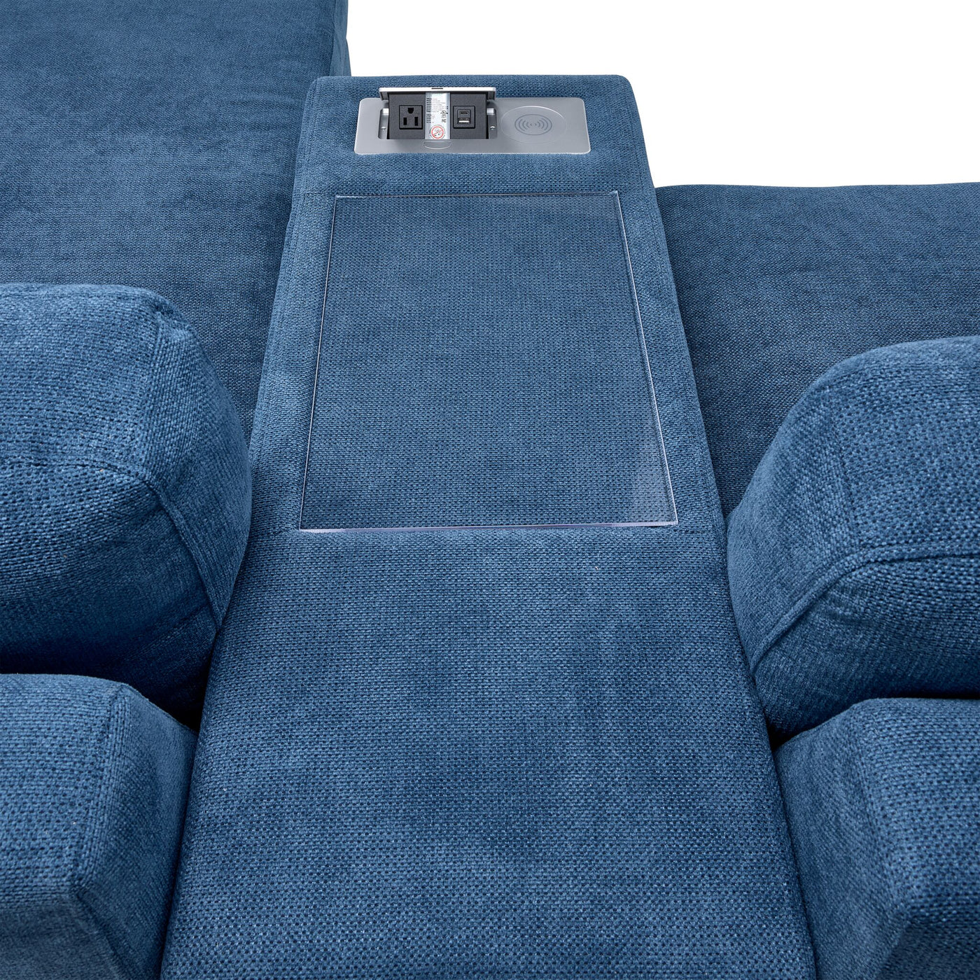 Feeling Connected - Connex 6-Piece Modular Sectional with Drawer Console - Blue