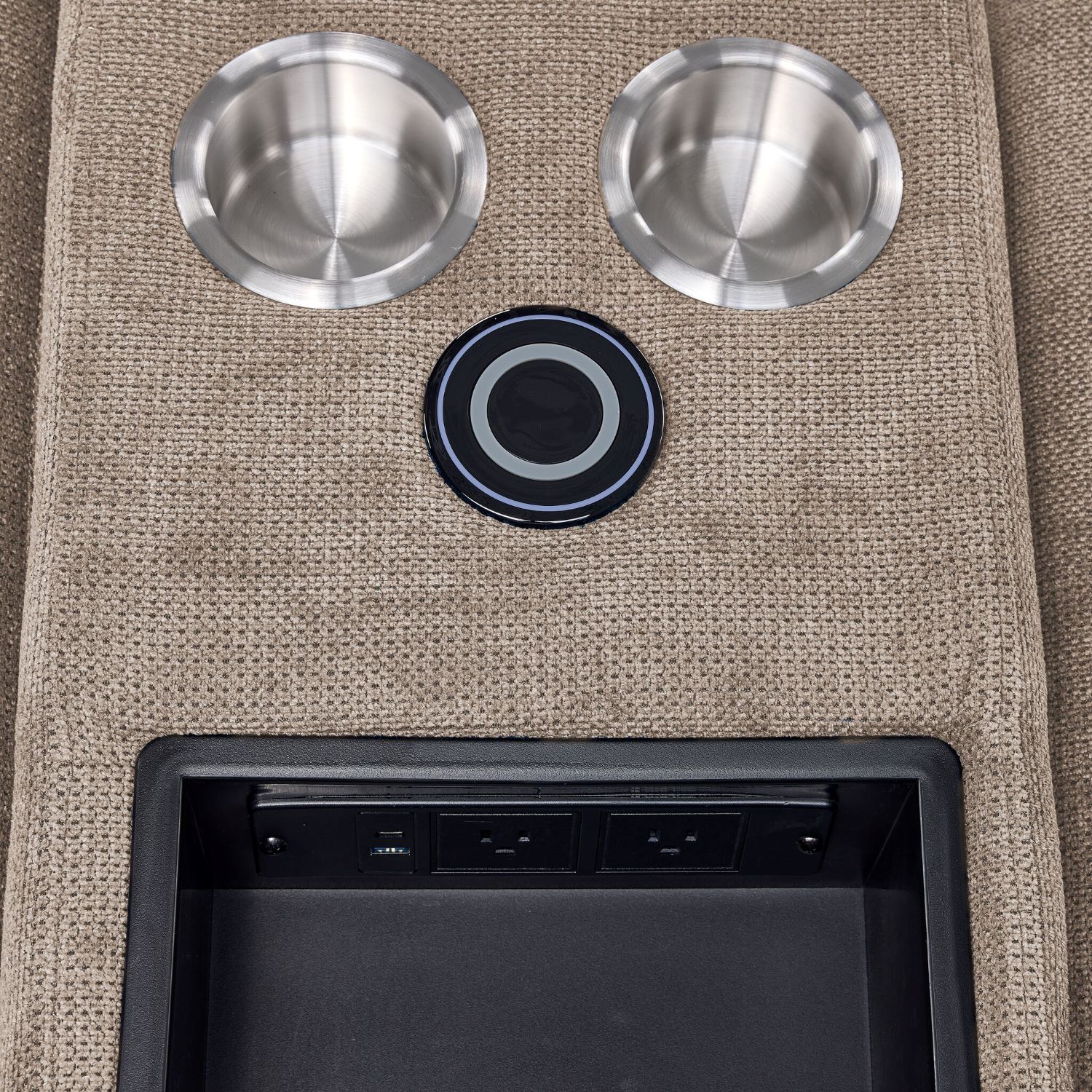 Feeling Connected - Connex 5-Piece Modular Sectional with Consoles - Beige