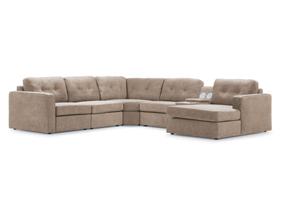 Feeling Connected - Connex 6-Piece Modular Sectional with Storage Console - Beige