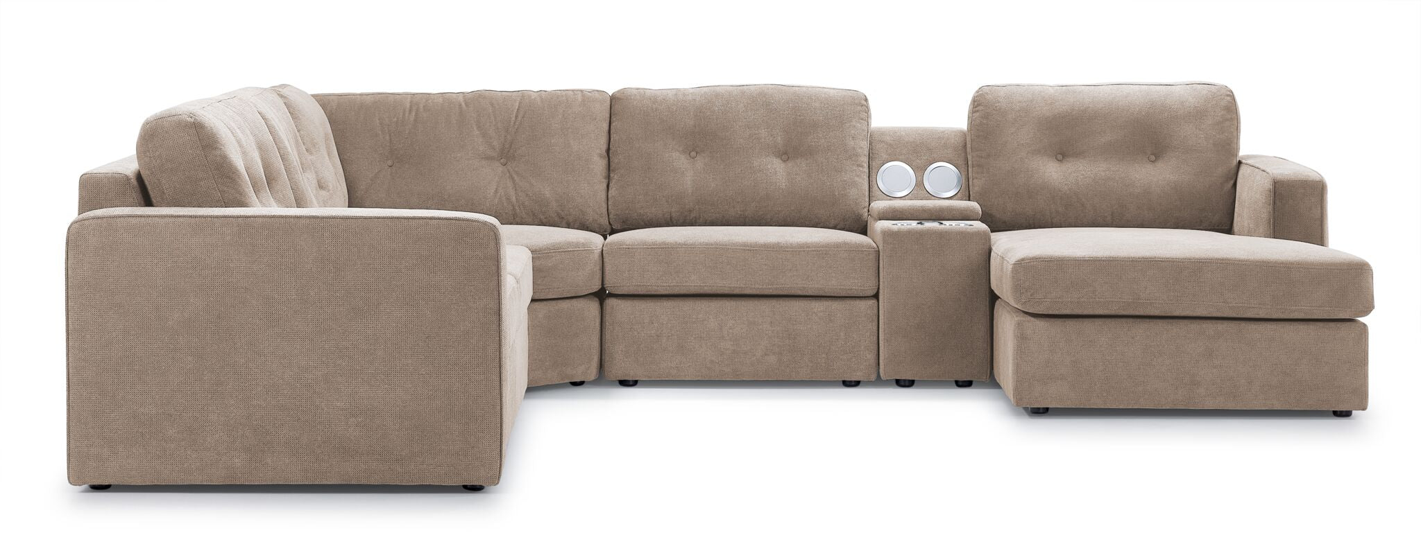 Feeling Connected - Connex 6-Piece Modular Sectional with Storage Console - Beige