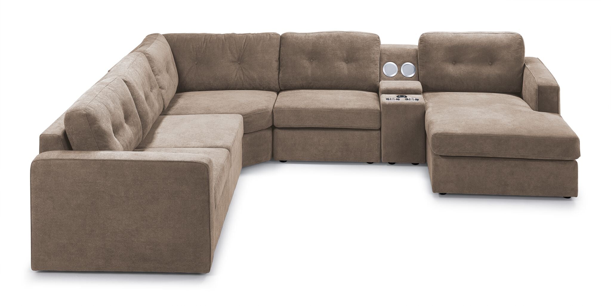 Feeling Connected - Connex 6-Piece Modular Sectional with Storage Console - Beige